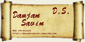 Damjan Savin vizit kartica